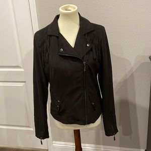 Black Colored Fringed Jacket